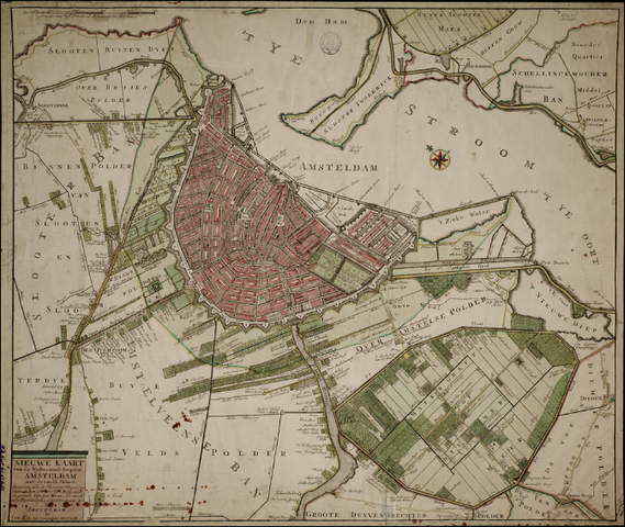 Kaart Amsterdam 1770