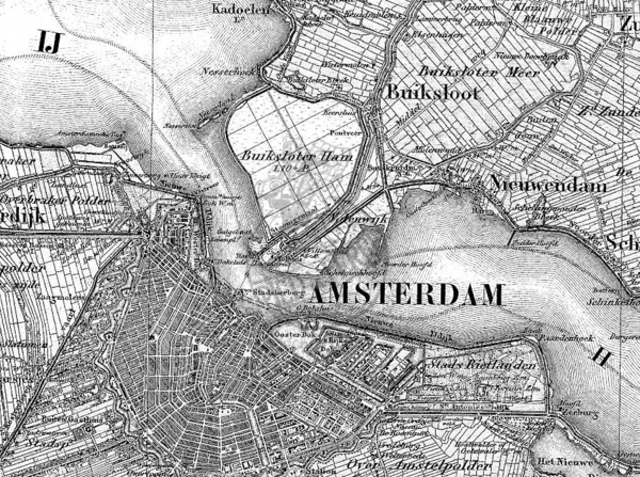 Kaart Amsterdam 1854