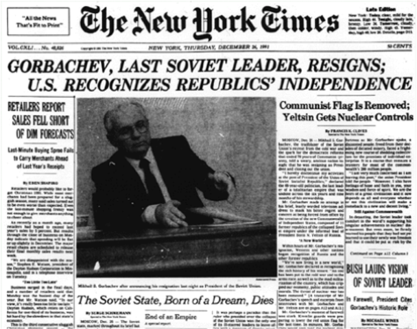 Gorbachev Resigns/End of the Soviet Union