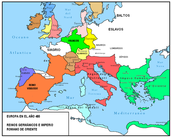 Fragmentación imperio Romano de Occidente