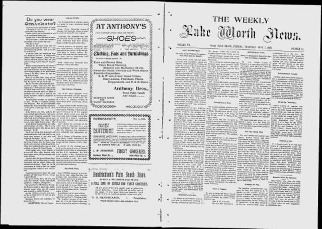 Weekly Lake Worth News begins to publish