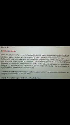 Accepted Into The Middle Years Program!