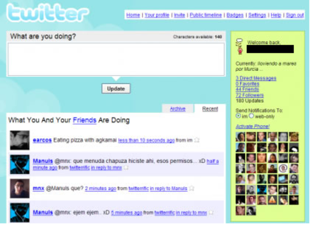 3 meses después de la fundación de Twitter