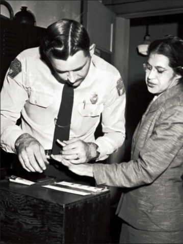 Rosa Parks refuses to give up her seat