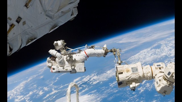 First space walk from a space shuttle