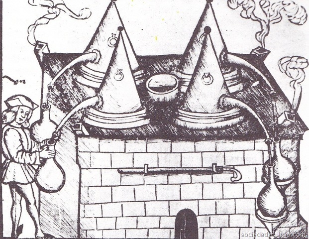 Alrededor de estos años se inventó la destilación, método utilizado para separa dos líquidos por diferencia de punto de ebullición