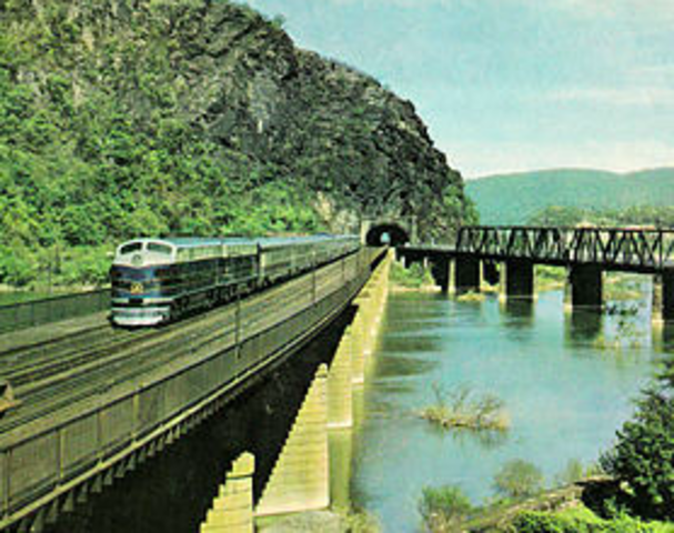 The first railroad was constructed