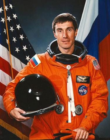 The first Russian fly on the American space shuttle