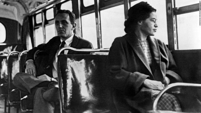 Rosa Parks refuses to give up her seat