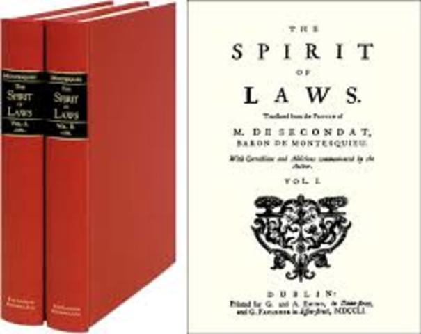 Baron de Montesquieu wrote the Spirit of Laws