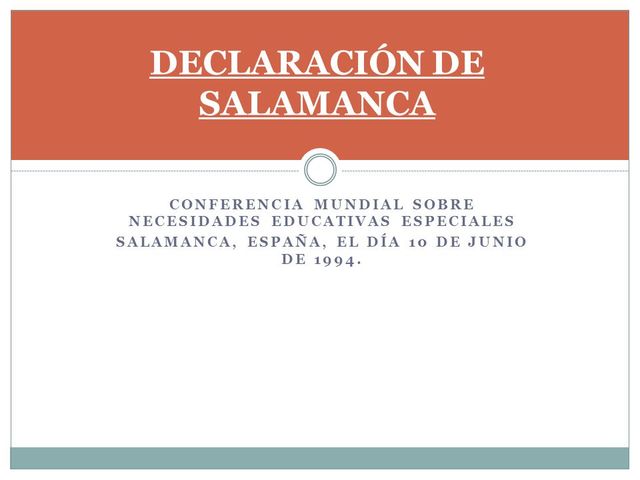 CONFERENCIA MUNDIAL DE SALAMANCA