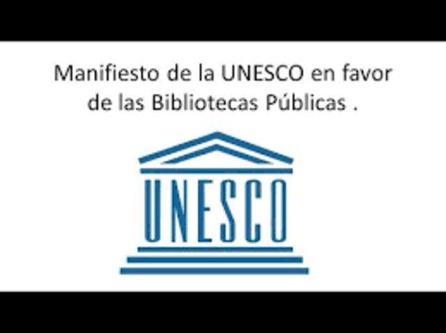 Primer Manifiesto de la UNESCO para la biblioteca pública.