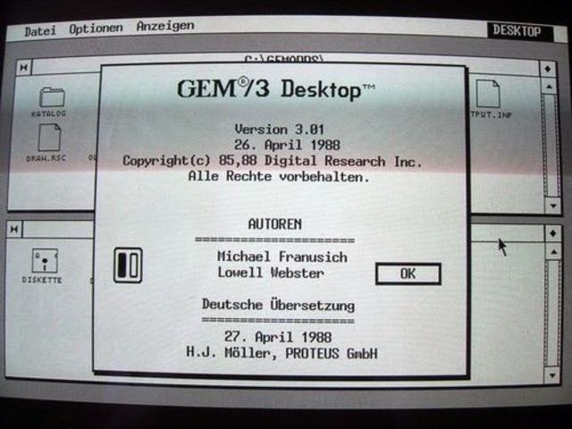 Tercera y última versión de GEM Desktop. Ventanas