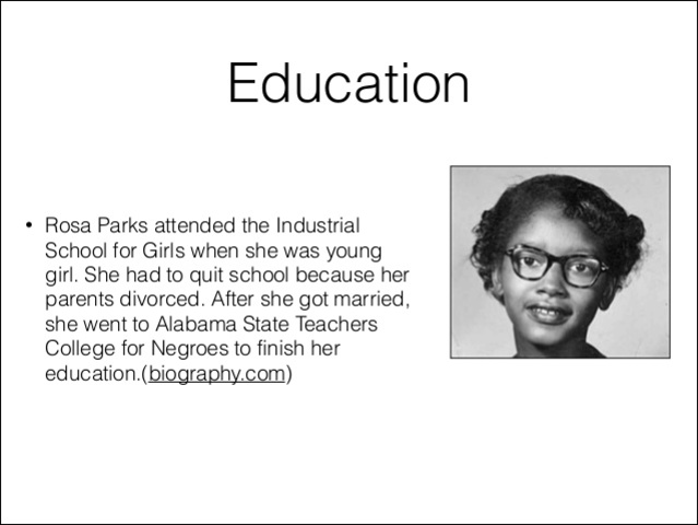 Parks went to Industrial School for Girls.