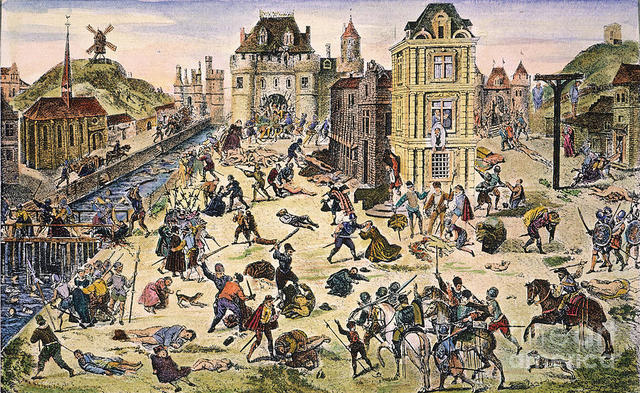 Huguenots attacked in civil wars