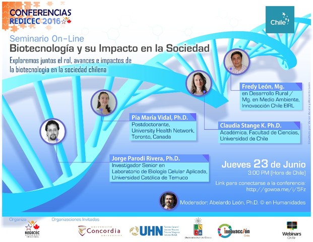 1er Webinar REDICEC-Chile Global: Biotecnología y su impacto en la Sociedad