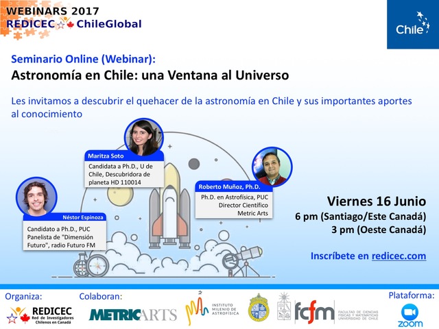 6to Webinar REDICEC-Chile Global: Astronomía en Chile; una ventana al universo