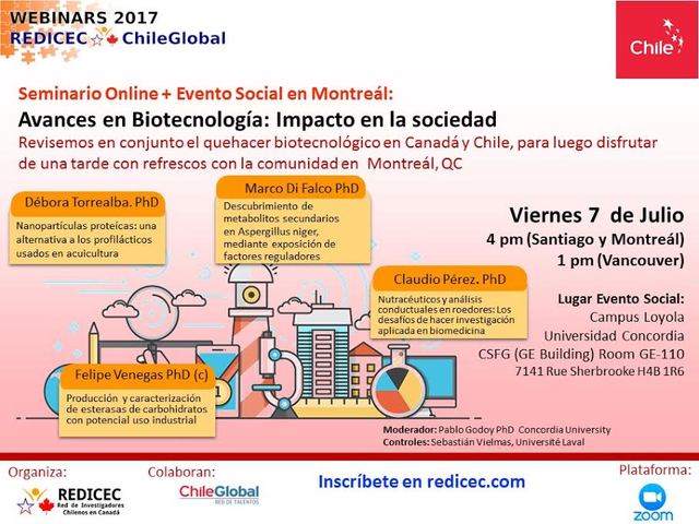 7mo Webinar REDICEC-Chile Global: Avances en Biotecnologia; impactos en la sociedad