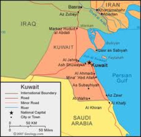 Iraq invades Kuwait