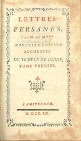 "Cartas persas", Montesquieu.