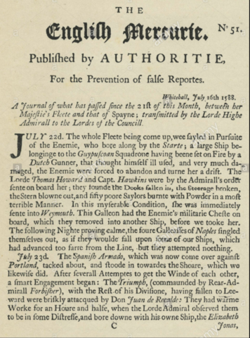 Primer periódico inglés (English mercurie)