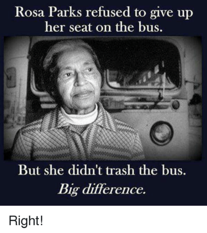 Rosa Parks refused to give up her seat in the front of a public bus