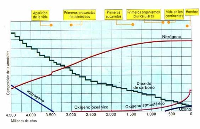 Incremento del oxígeno en la atmósfera terrestre