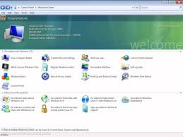 Windows Vista – Welcome Center