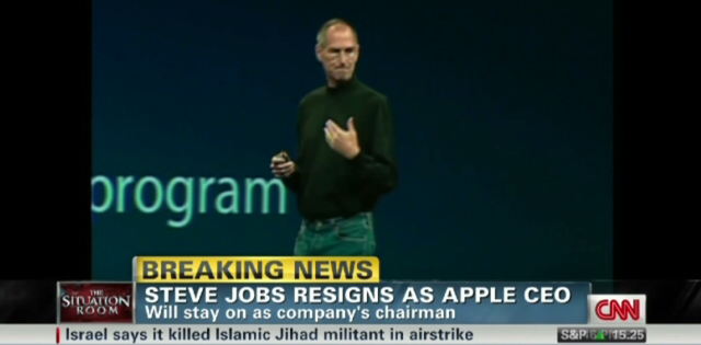 24 Aug 2011 Steve Jobs resigns as CEO of Apple,  Tim Cook becomes Apple CEO