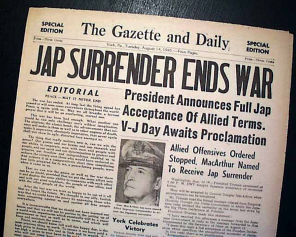 Japan surrenders!