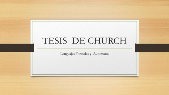 Tesis de Church - Turing