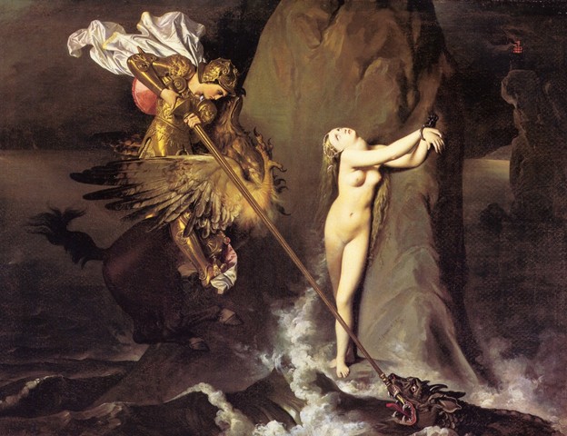 Ingres, Ruggiero libera Angelica (1819)