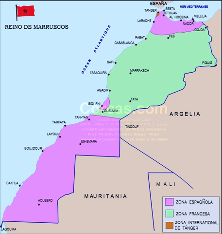 División de Marruecos en dos protectorados: Francés y Español