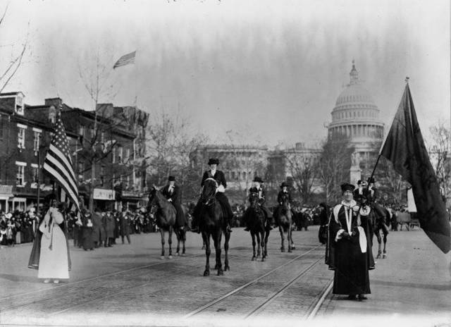 Women march on Pennsylvania Avenue in D.C.