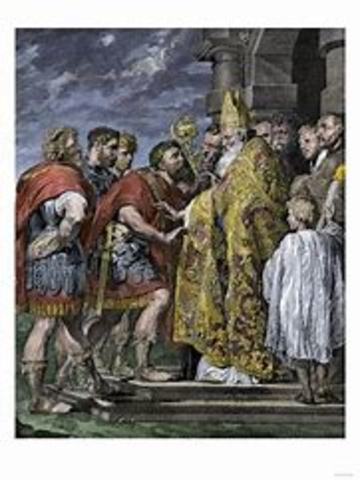 Ambrose defies Emperor Theodosius