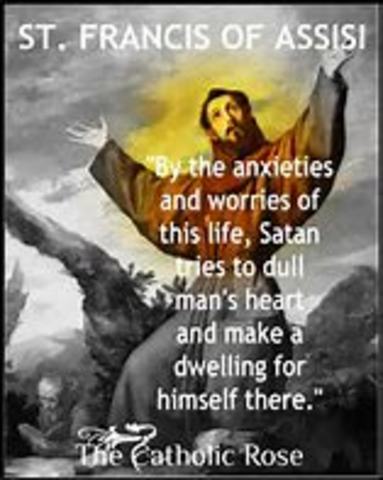 Francis of Assisi renounces wealth in order to preach a simple