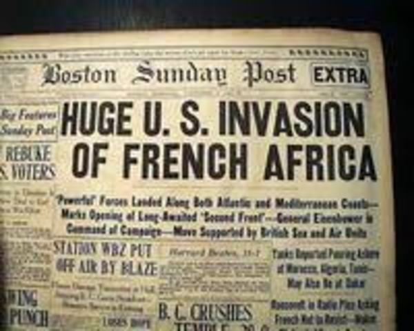 US and Britain Land in French North Africa