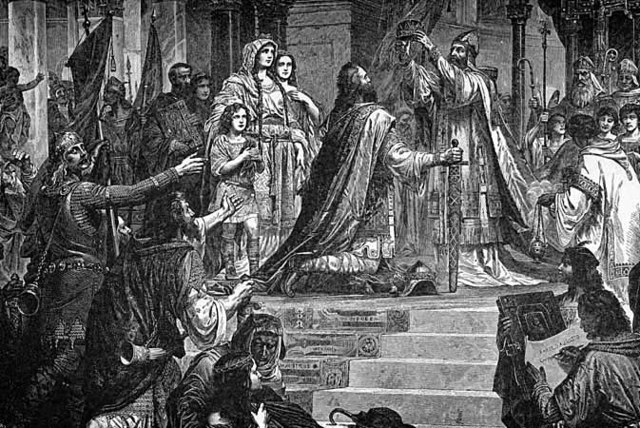 Charlemagne crowned Holy Roman Emperor