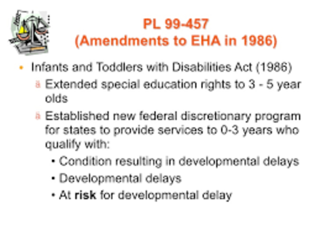 1986 Education of the Handicapped Acts Amendments
