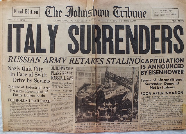 Italy surrenders to the Allies