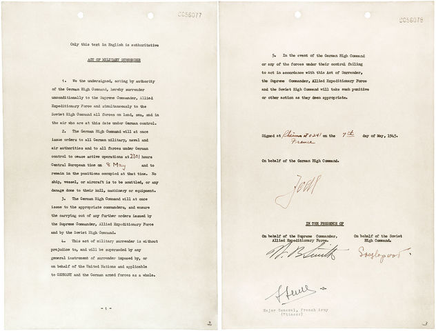 The Signing of Document of Surrender, Ending Word War 2