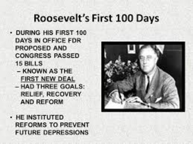 Roosevelt has completed his first 100 days as president