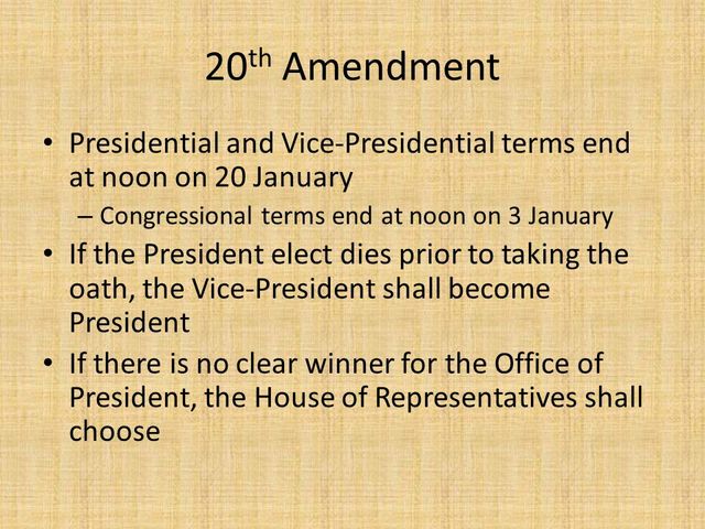 20th Amendment, 21th Amendment