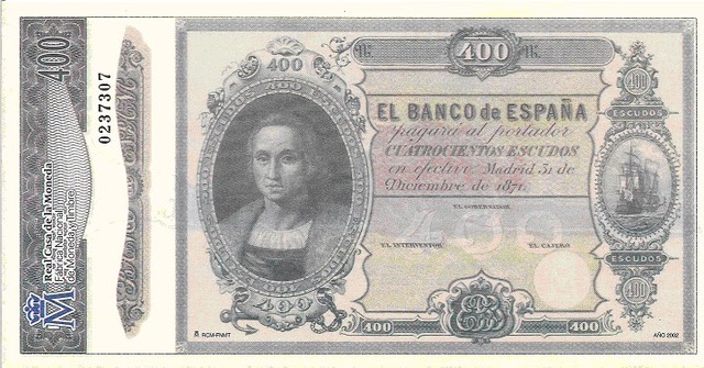 Outorgouse ao Banco de España o monopolio da emisión de billetes