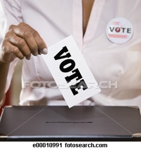 Woman voting