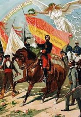 Revolución: “La Gloriosa”. Exilio de Isabel II