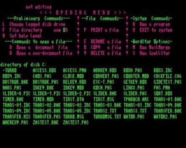 procesador de textos WordStar,