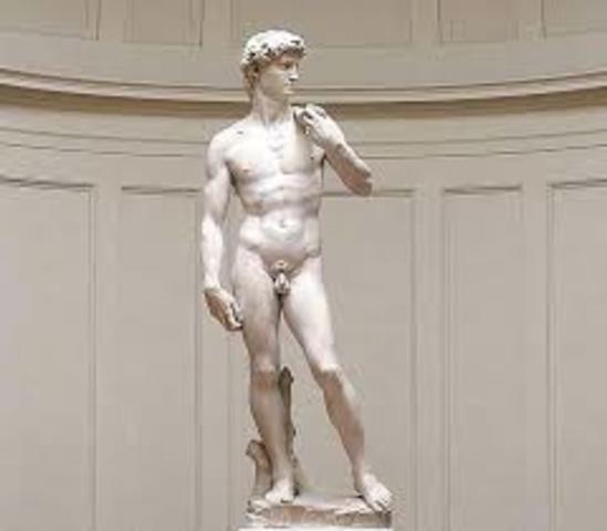 Miguel Ángel esculpe el David obra cumbre de la escultura renacentista (1504)