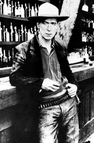 William Hart stars in 'westerns' wearing jeans, associating jeans with strength and heroism