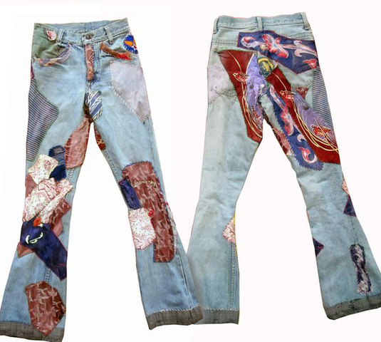 Draft Dodgers Blues patched denim jeans